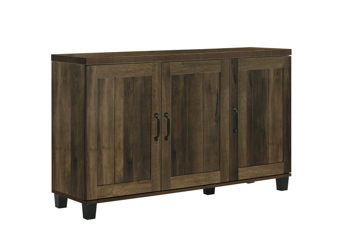 Dark Oak Particle Board 3 Door Storage Cabinet for Bedroom for Living Room