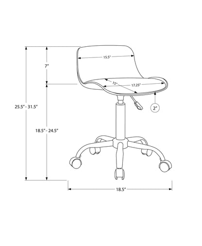 Grey Low-Back Office Chair for Kids - Adjustable Height