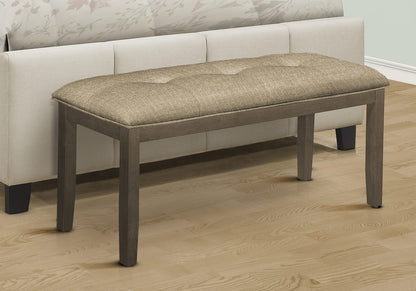44" Brown Rectangular Upholstered Dining Bench