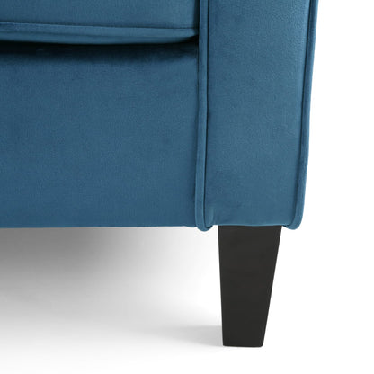 Blue Velvet Club Chair - 30.75" W x 33.5" D