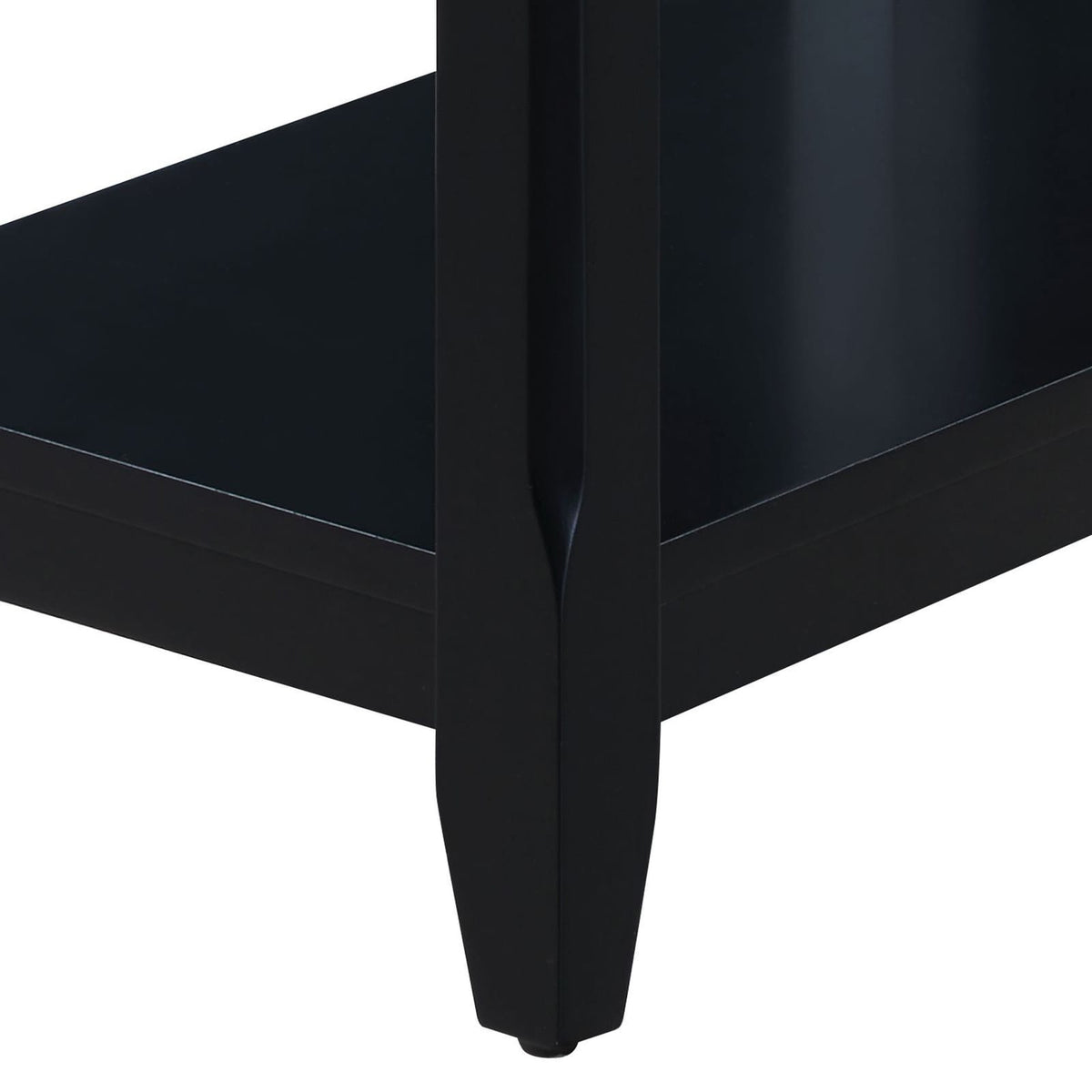 Black Rectangular Accent Table with Storage for Living Room