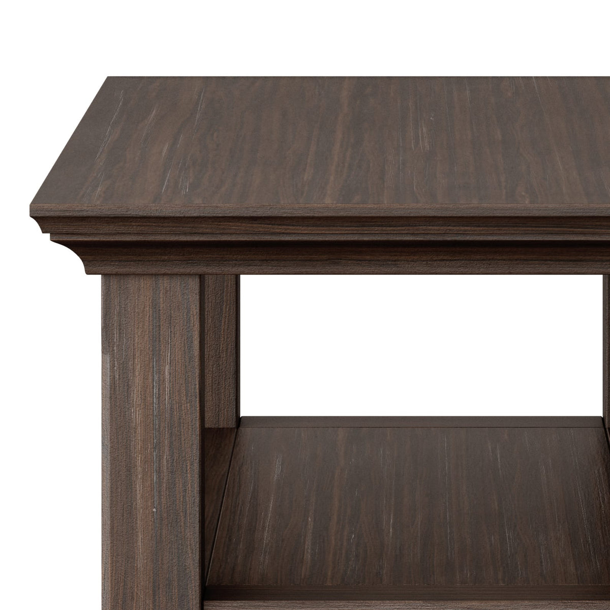 Dark Brown Wood Side Table - 14x24 Inches