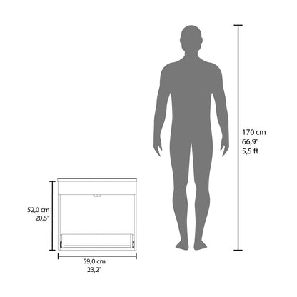 White Bathroom Vanity with Two Drawers & Open Shelf - MDF Storage