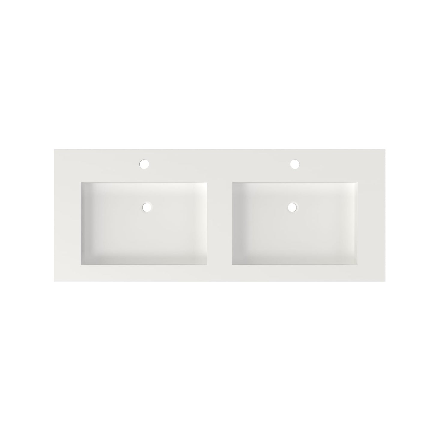 White Solid Surface Bathroom Vanity - 47.2" Basin