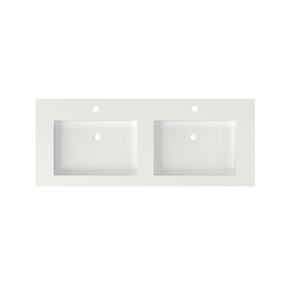 White Solid Surface Bathroom Vanity - 47.2" Basin