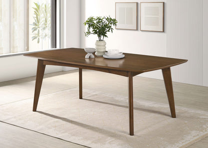 Dark Walnut Mid-Century Dining Table - Seats 6