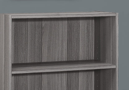 Grey Bookshelf, 4 Tier Display Shelf - 36" Height