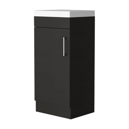 Wenge Bathroom Vanity with Storage - 34.65" Wide