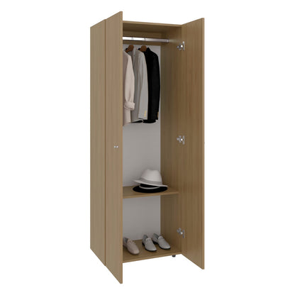 Oak 2-Door Bedroom Armoire - Modern Closet Storage