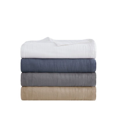King Size Cotton Blanket Tan - Soft & Lightweight