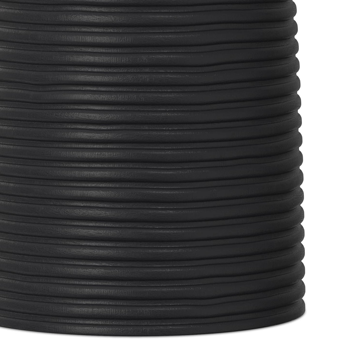 Boyd 13 Inch Ribbed Accent Table - Black Wood for Living Room