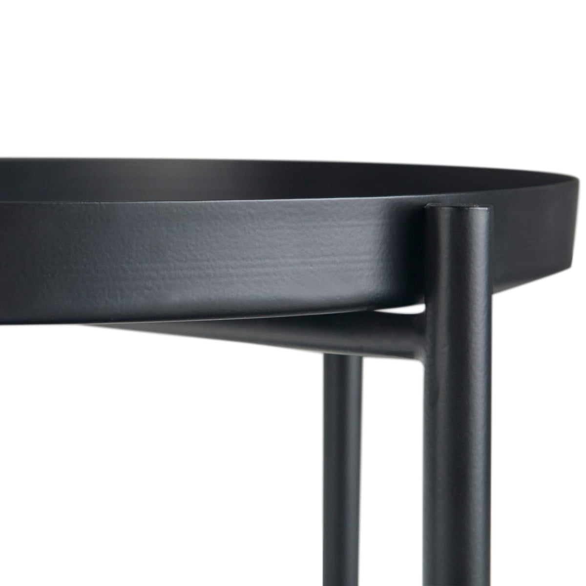 Black Metal End Table - 16.9 x 16.9 Inches