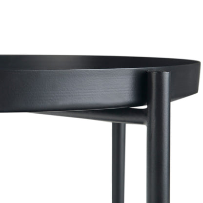 Black Metal End Table - 16.9 x 16.9 Inches