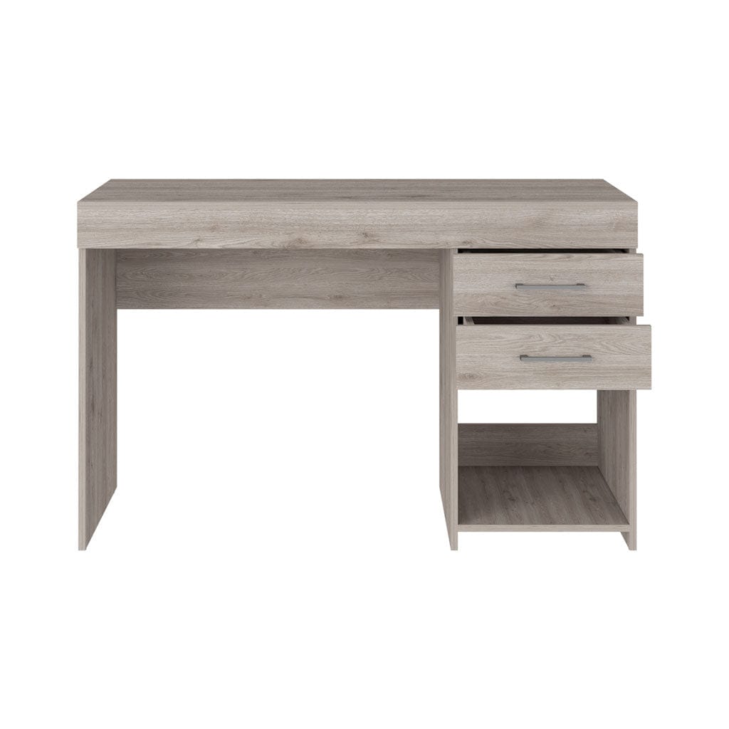 Gray 47.2" Computer Desk with 2 Drawers and Shelf