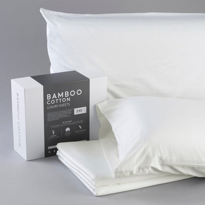 Bamboo Cotton Sheets - Soft & Smooth Queen Ivory
