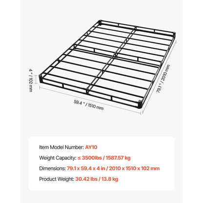 Queen Size Metal Box Spring Foundation