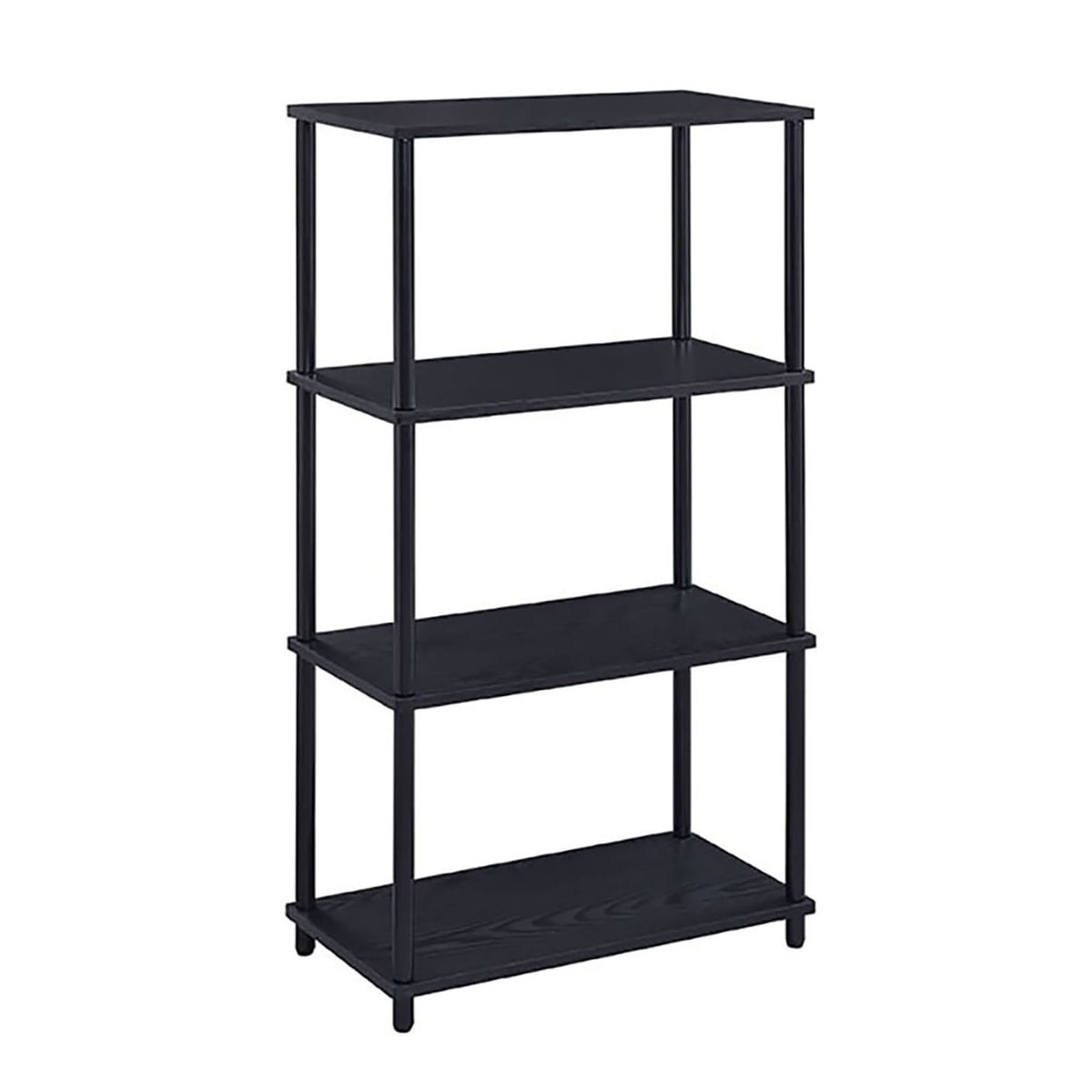 Black Bookshelf with 4 Shelf - Rustic Display Shelves