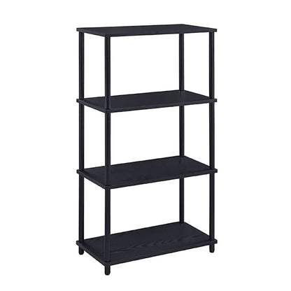 Black Bookshelf with 4 Shelf - Rustic Display Shelves