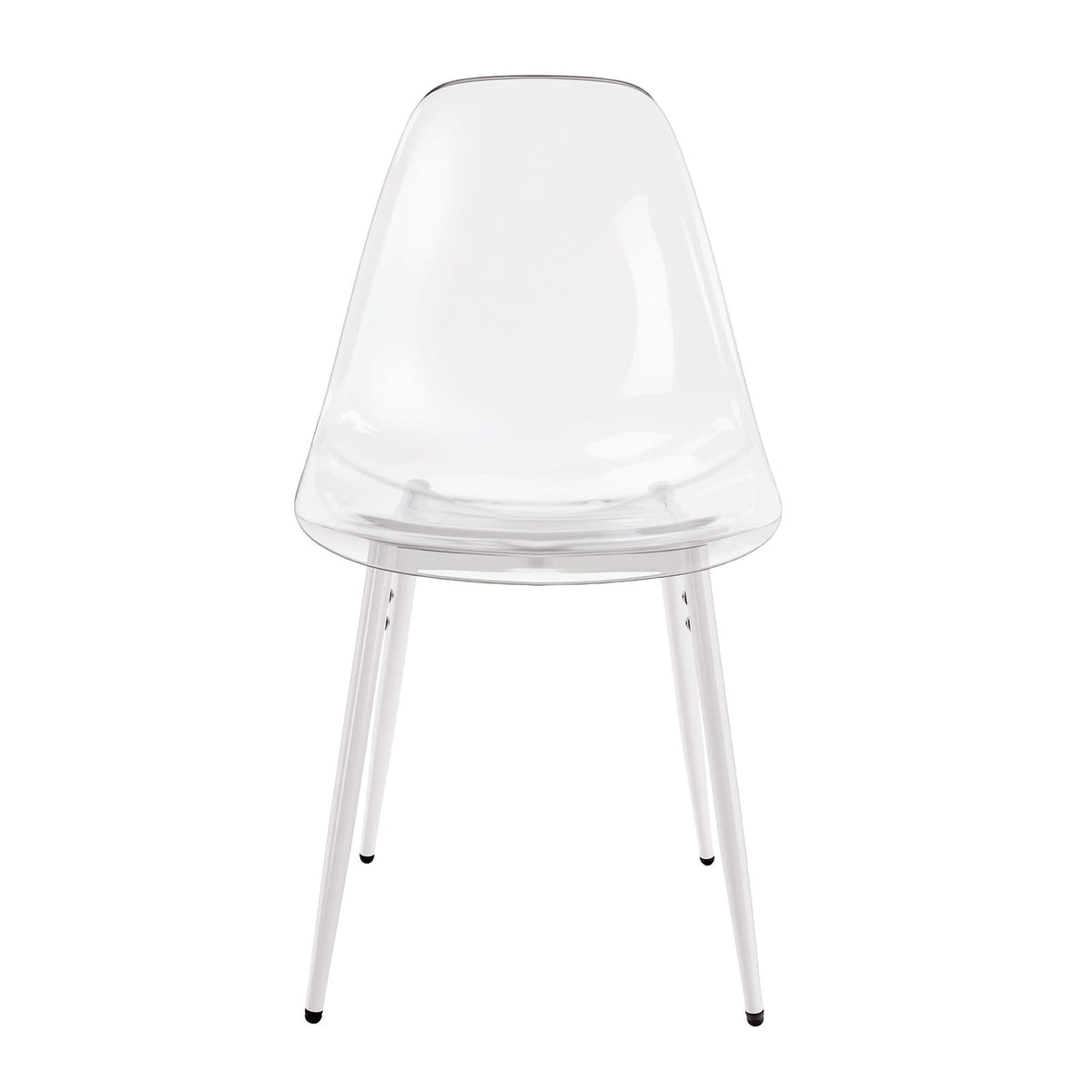 Dining Chair Set of 4 - Antique White Iron+Plastic