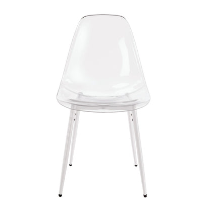 Dining Chair Set of 4 - Antique White Iron+Plastic