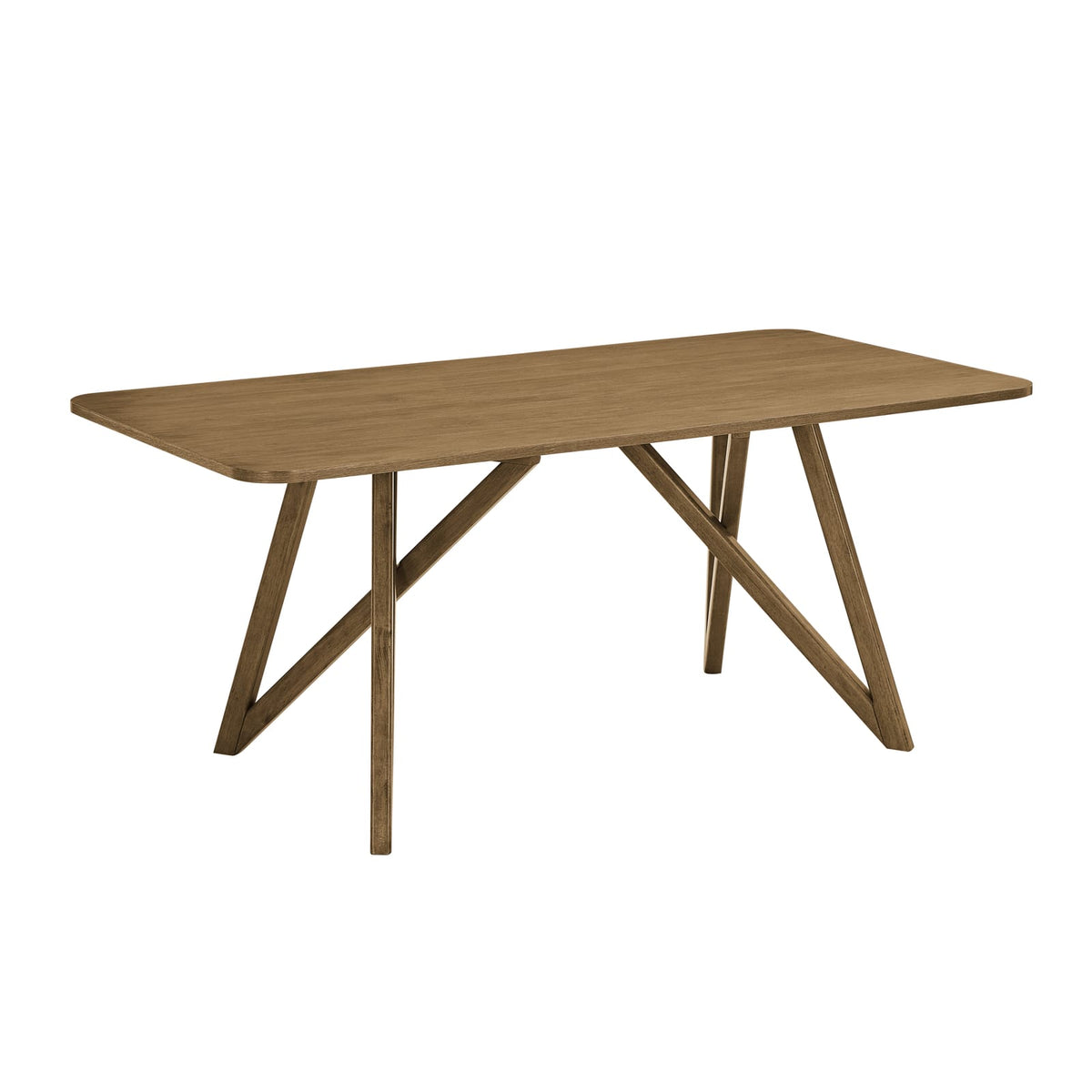 Darla Dining Table - 70" Walnut Oak Geometric Cross Base