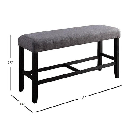 Espresso Wood Counter Height Bench - Comfortable Dining Seat