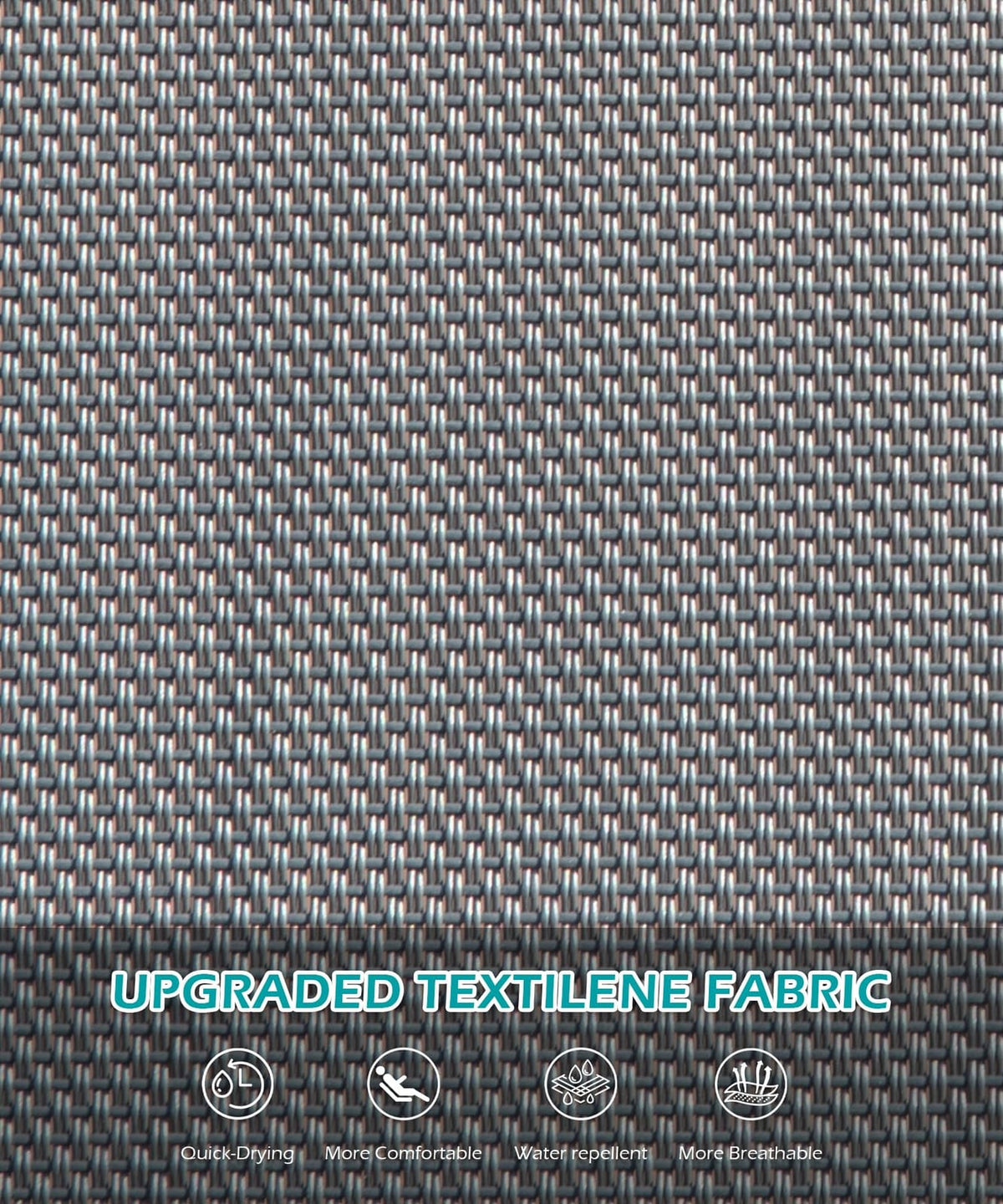 HDPE Dark Grey Outdoor Chaise Lounge with Wheels - Patio Seating