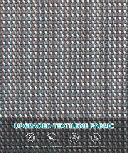 HDPE Dark Grey Outdoor Chaise Lounge with Wheels - Patio Seating