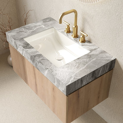 Light Gray Bathroom Vanity with Sink & Storage
