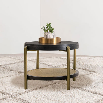 Benson Black Round End Table - Coastal Style Storage