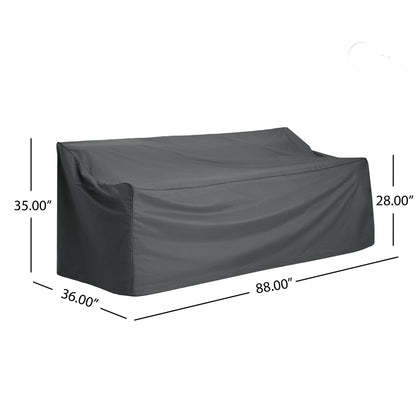 Dark Gray 3 Seater Patio Sofa Cover - Outdoor Fabric
