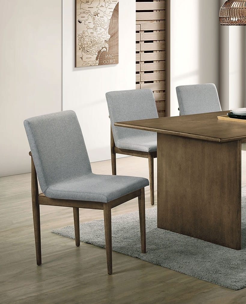 Natural Grey Dining Chairs Set of 2 - Mid-Century Modern Style