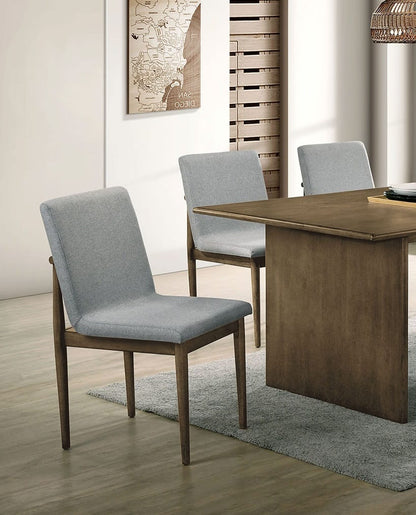 Natural Grey Dining Chairs Set of 2 - Mid-Century Modern Style