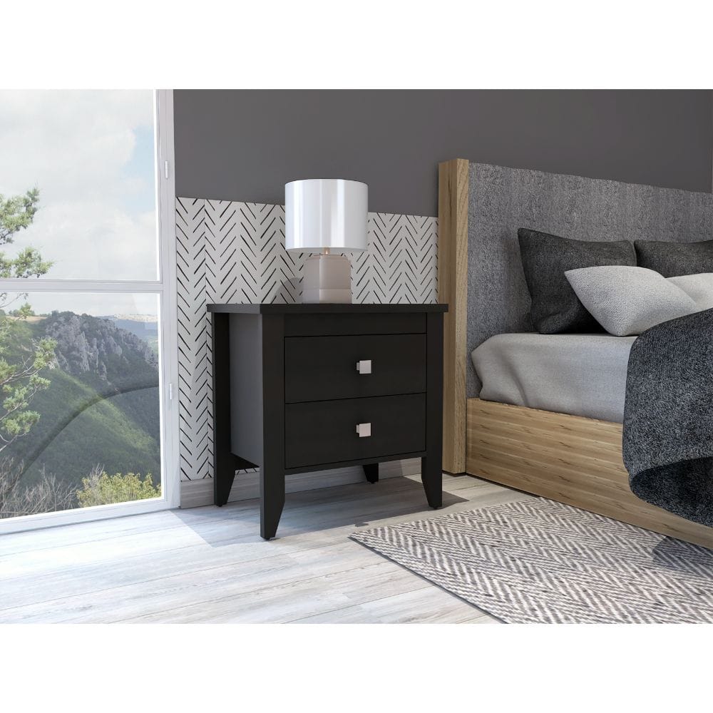 Modern Bedroom Nightstand with Two Drawers - 178.74