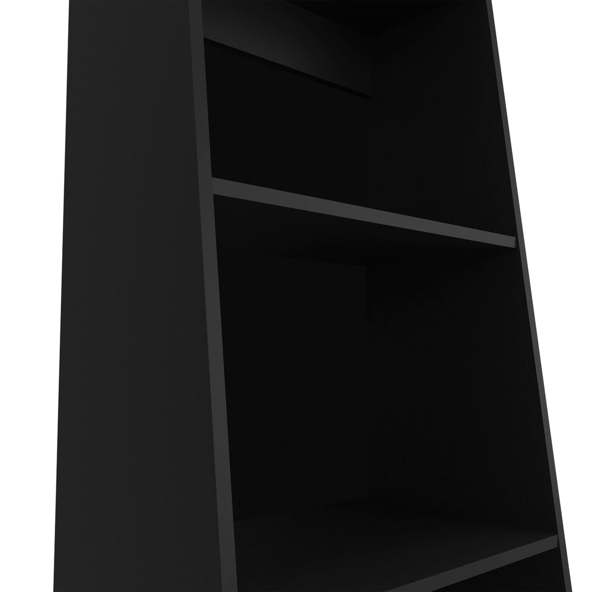 Black Melamine 3-Shelf Bookcase - Modern Storage for Living Room