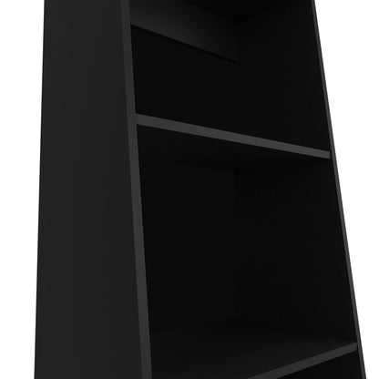Black Melamine 3-Shelf Bookcase - Modern Storage for Living Room