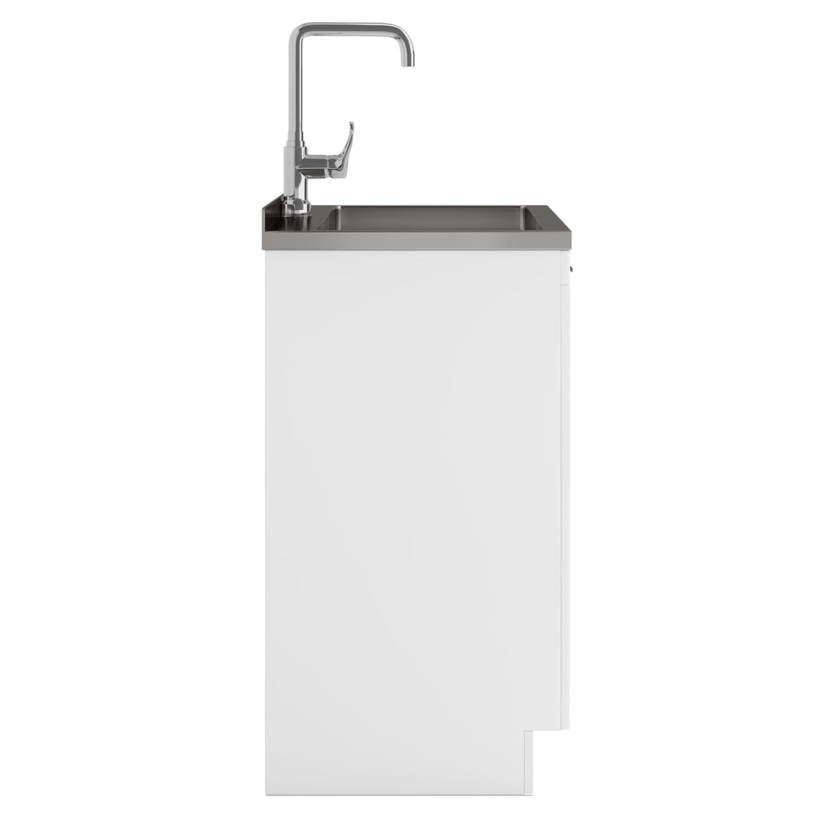Large White Bathroom Vanity with Sink & Faucet