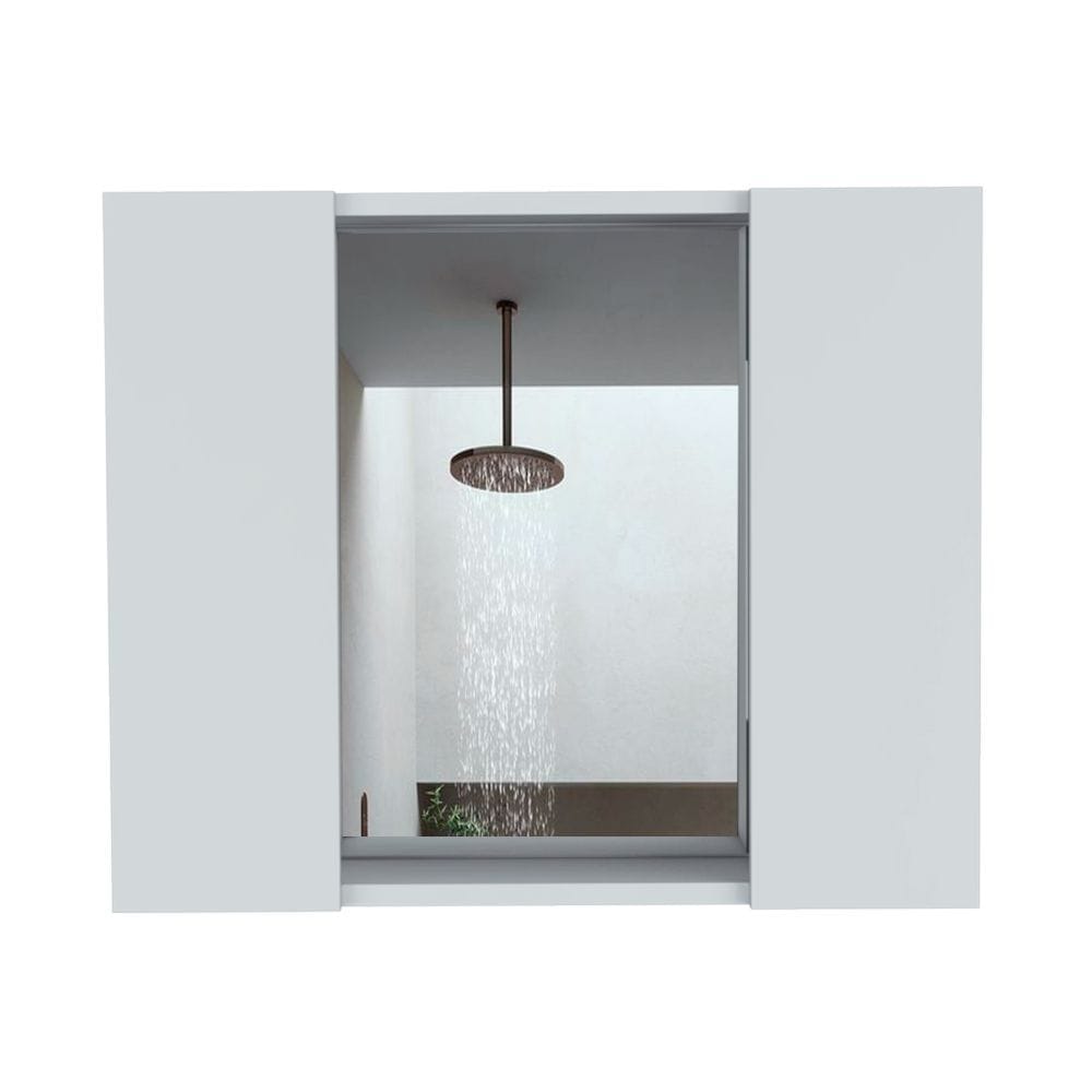 White Medicine Cabinet - 19" Double Door Storage for Bathroom