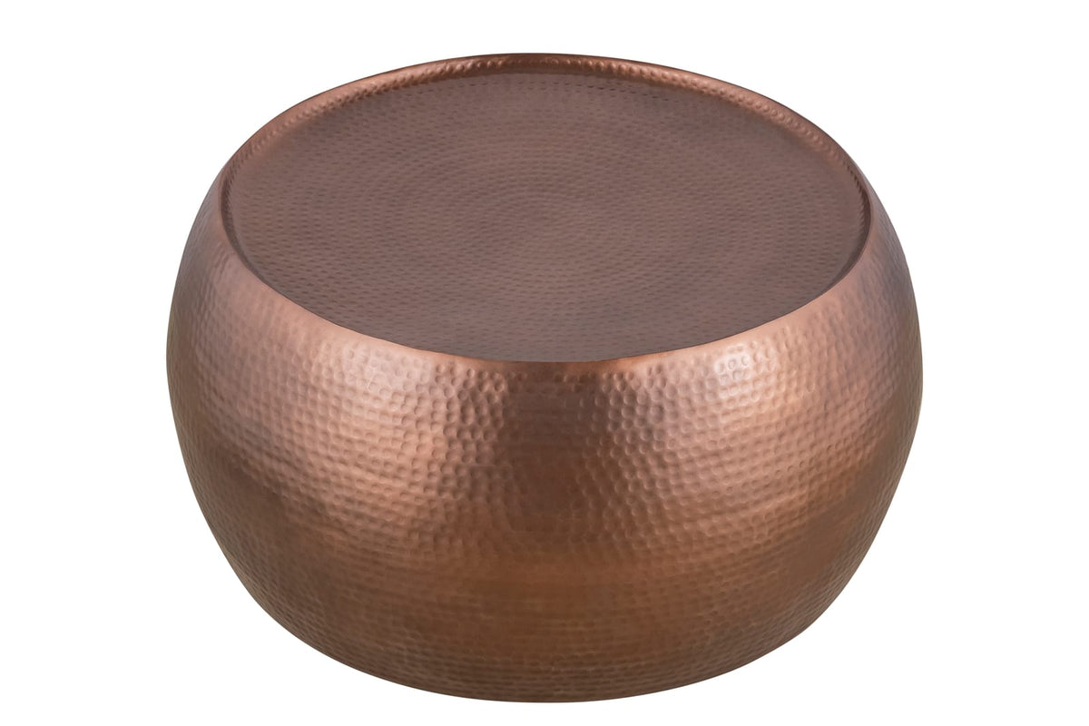 Copper Round Coffee Table - 32 Inch Modern Design