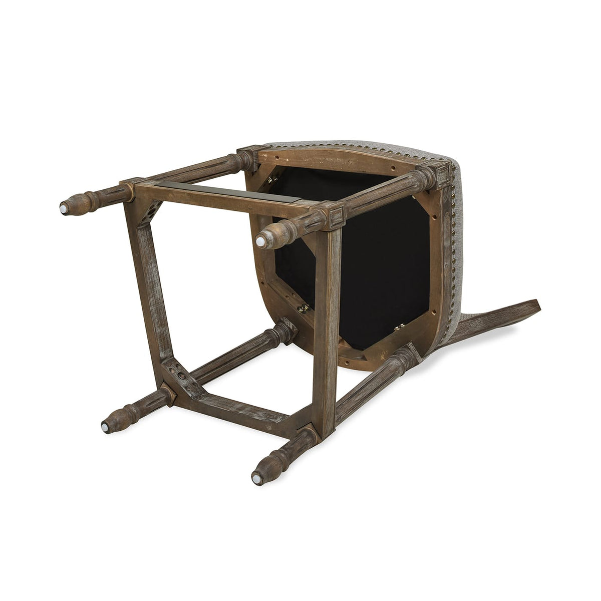 Gray Rattan Bar Stool - Wood & Fabric Comfort for Dining Room