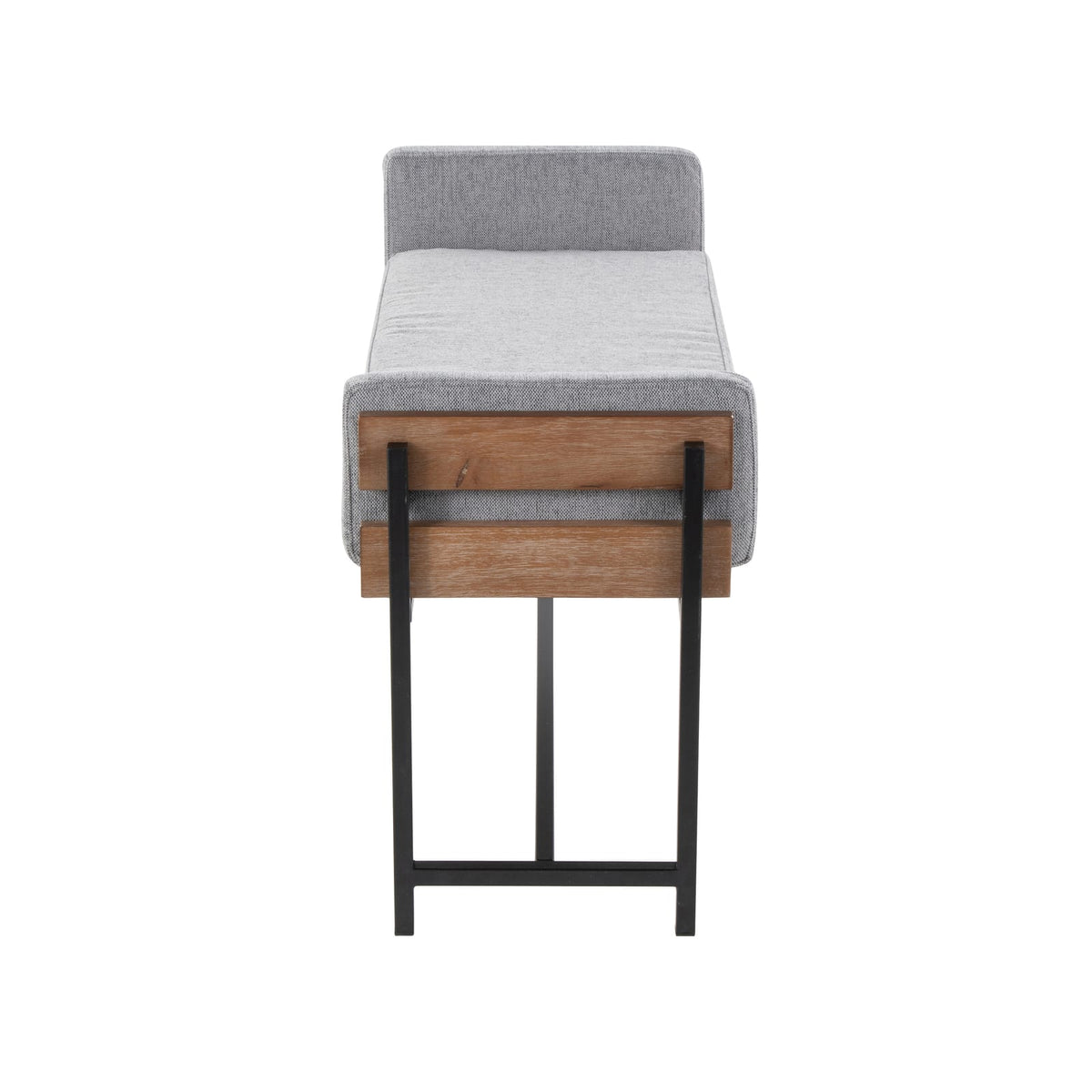 Grey Fabric Bench - Farmhouse Style Dining Benches