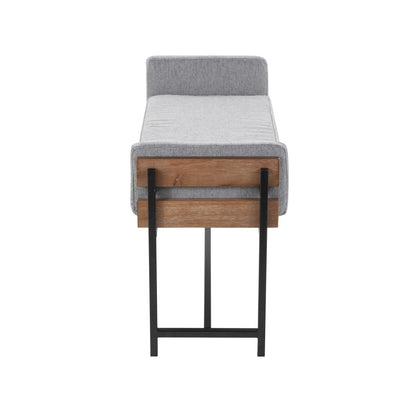 Grey Fabric Bench - Farmhouse Style Dining Benches