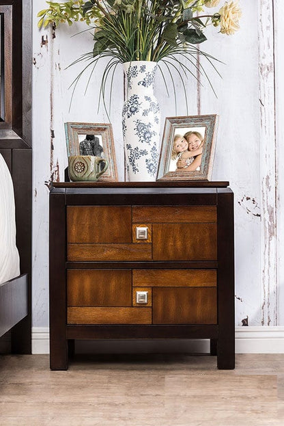 Multicolor Solid Wood Bedside Cabinet - 2 Drawers
