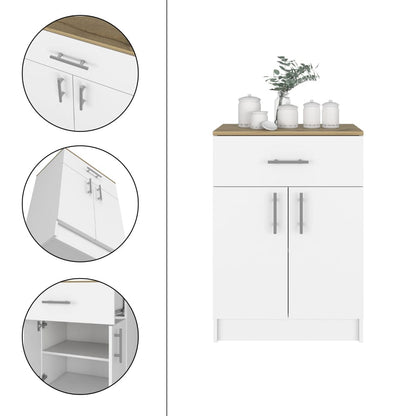 White Kitchen Island Set - 2 Piece Dining Table