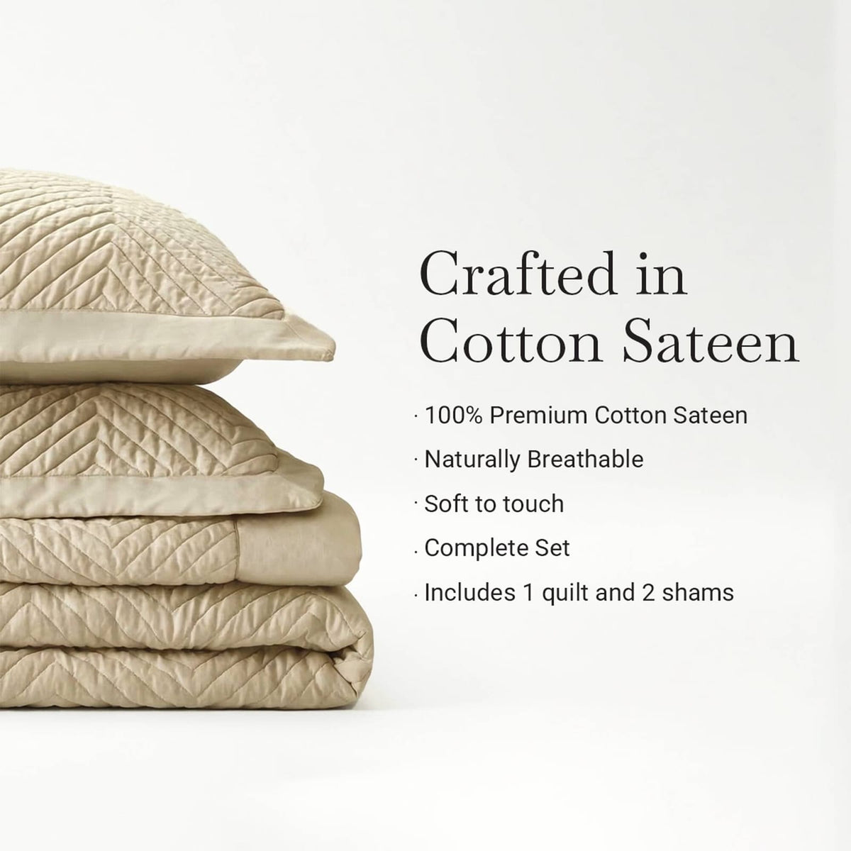 Full/Queen 3 Piece Cotton Quilt Set Linen - Breathable Comfort