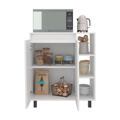 Dining Room Cesna Microwave Sideboard Cabinet - White, Freestanding Pantry with