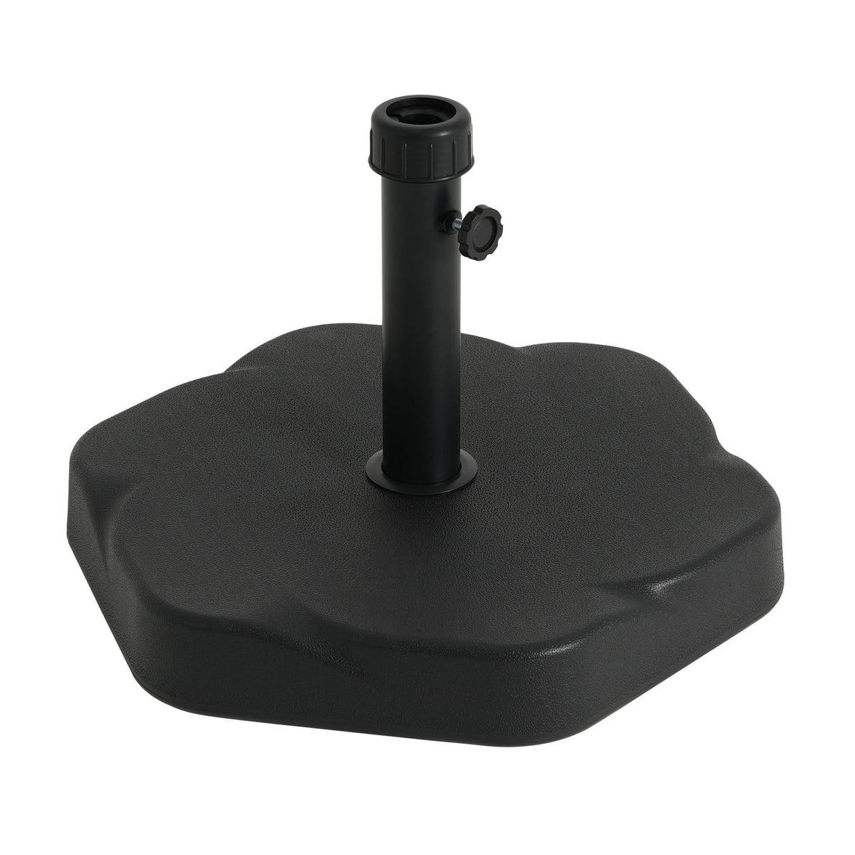 Heavy Duty Black Concrete Resin Umbrella Base for Poolside and Garden