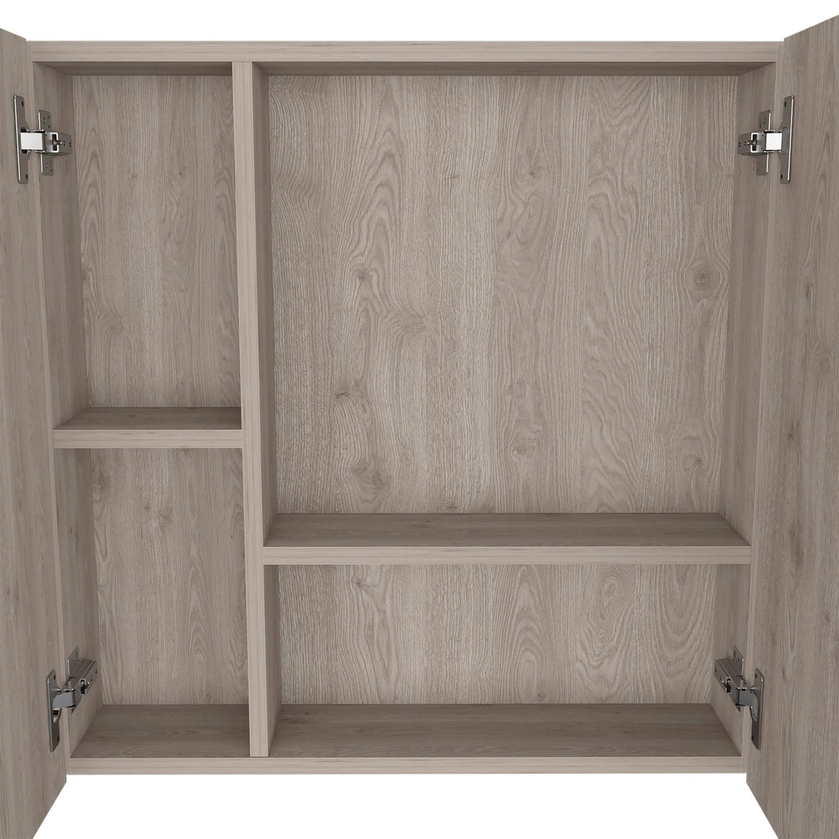 Light Gray Bathroom Storage Cabinet with Mirror
