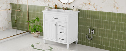 30 Inch White Bathroom Vanity with Sink