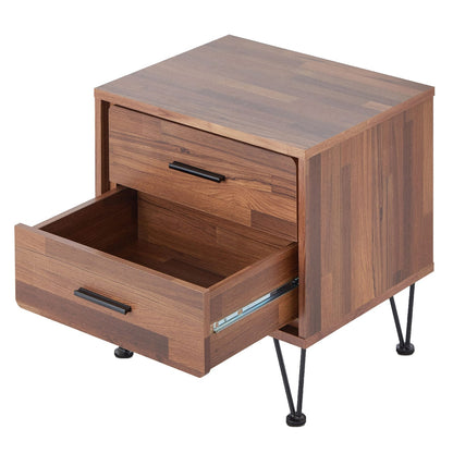 Walnut 2-Drawer Accent Table - Modern Style for Living Room